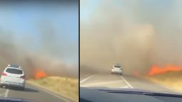 Голям пожар лумна в покрайнините на Карнобат (видео)