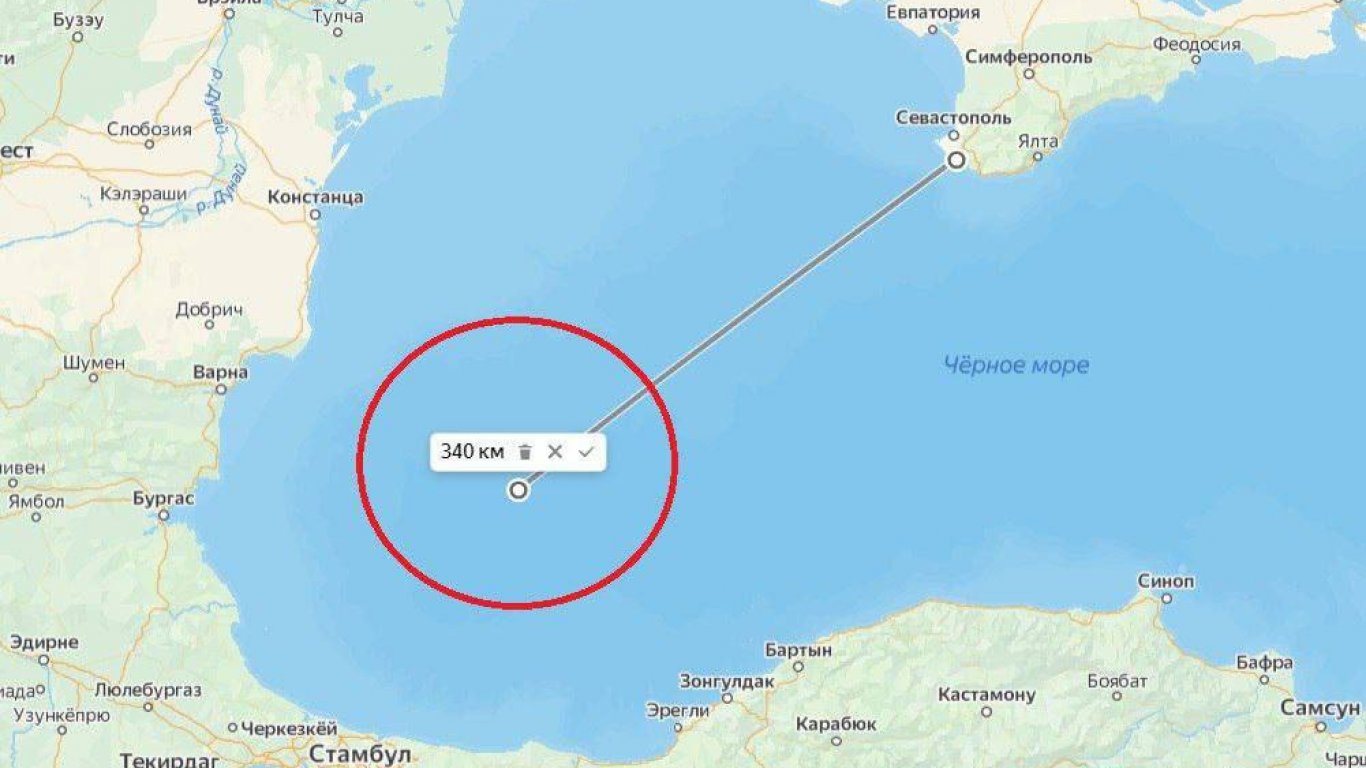 Според карта в "Первый канал" Русия е унищожила украински морски дронове близо до Варна и Бургас