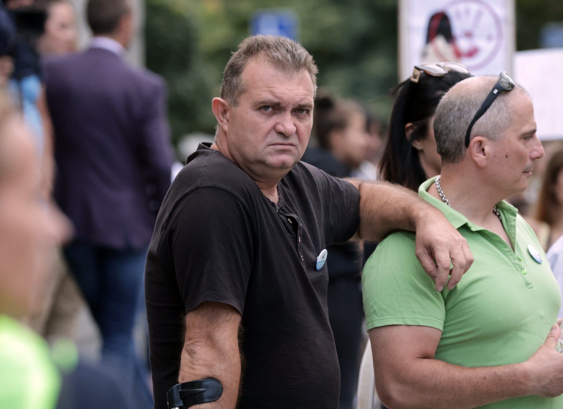 Георги Георгиев от "Боец" протестира пред Съдебната палата в столицата