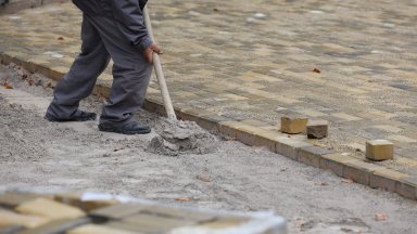 В участъка в който са положени павета в момента се