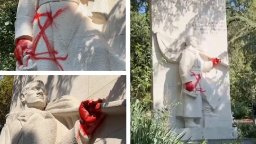 Пак нацапаха с червена боя Паметника на съветския воин в Стара Загора