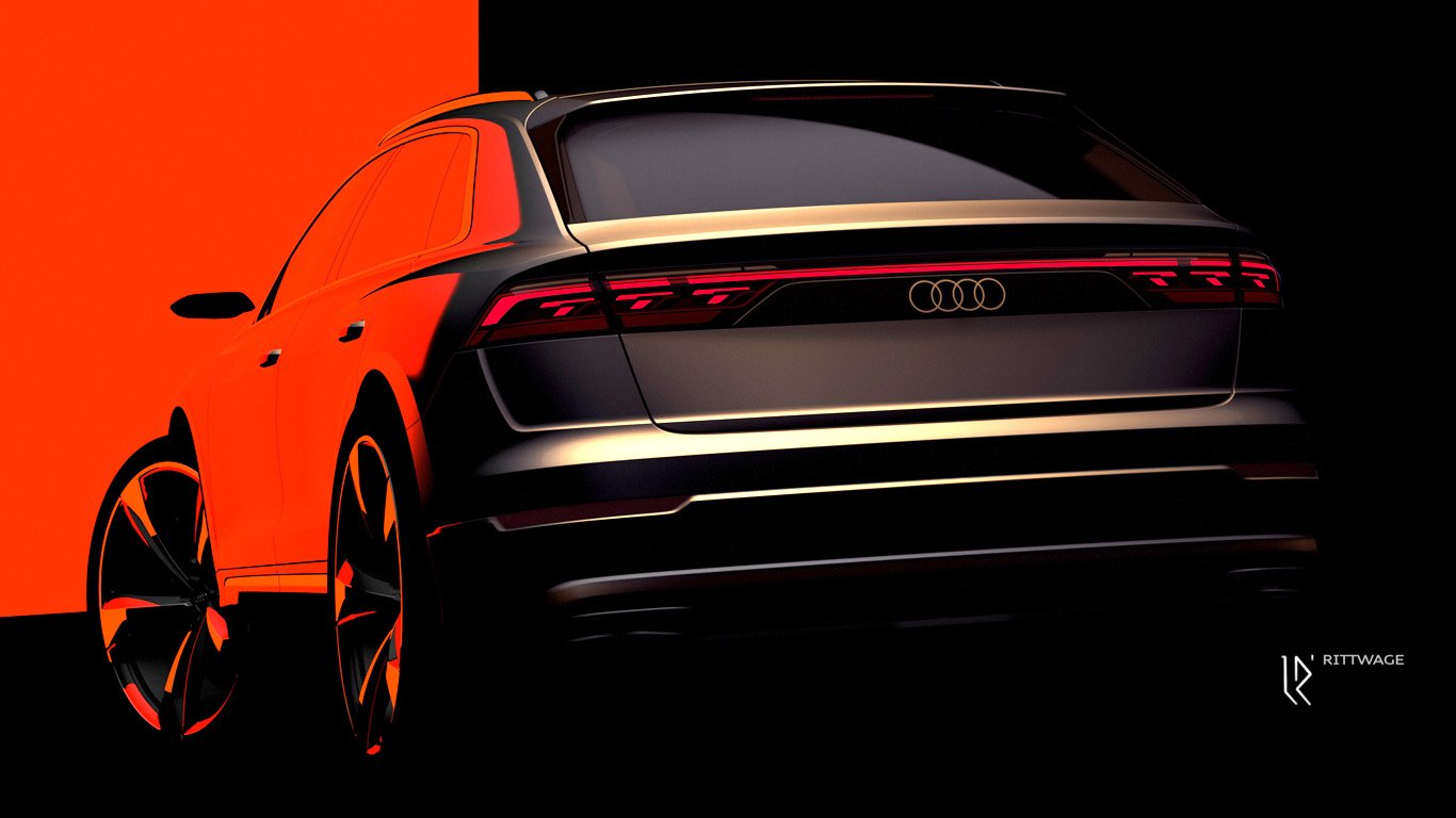 Скица разкри задната част от фейслифта на Audi Q8
