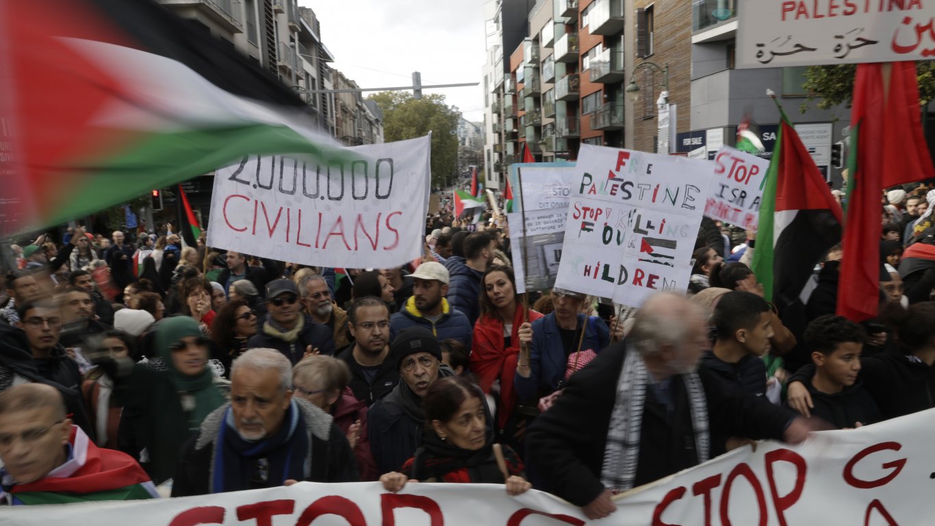 В Брюксел също протестираха в защита на Палестина