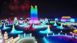 Фестивалът на леда в китайския град Харбин привлече погледите на света 
