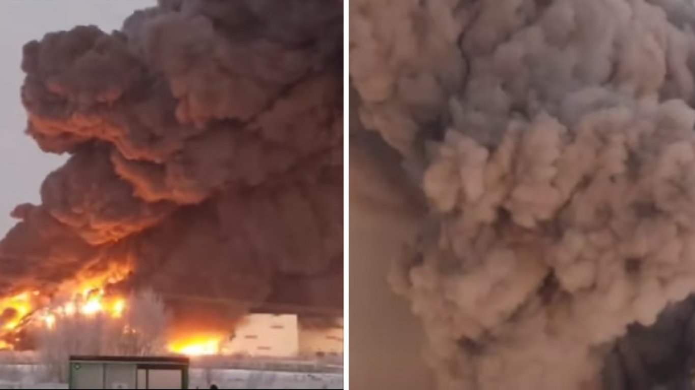 Огромен пожар избухна в склад на известна руска компания (видео)