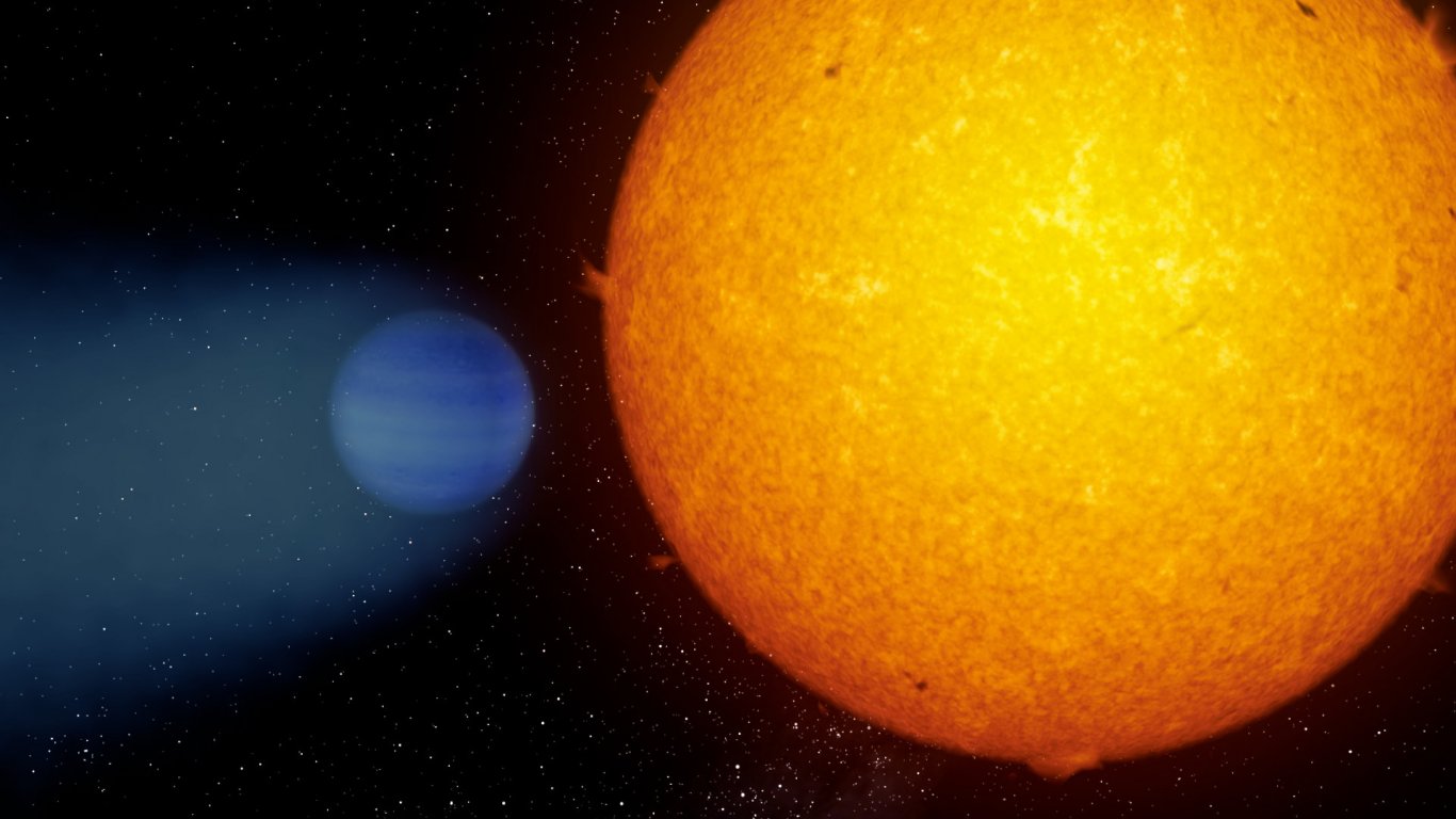 Астрономи откриха планета с дълга опашка