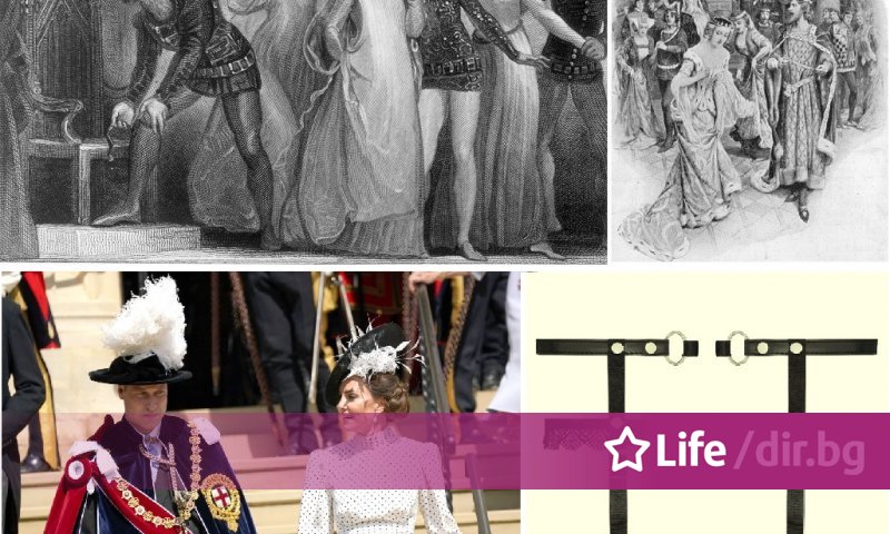 На снимката: горе: изображения на легендата за Едуард III и жартиерата ...