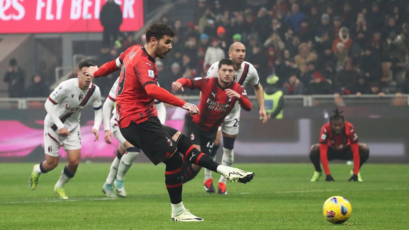 Милан изпусна две дузпи и победата срещу изненадата Болоня