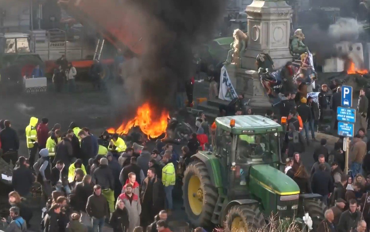 Протестите в Брюксел вчера ескалираха