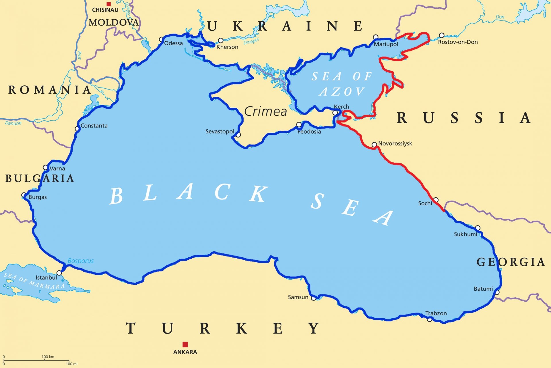 Потенциална геополитическа ситуация в Черно море при победа на Украйна и влизането ѝ, заедно с Грузия, в НАТО