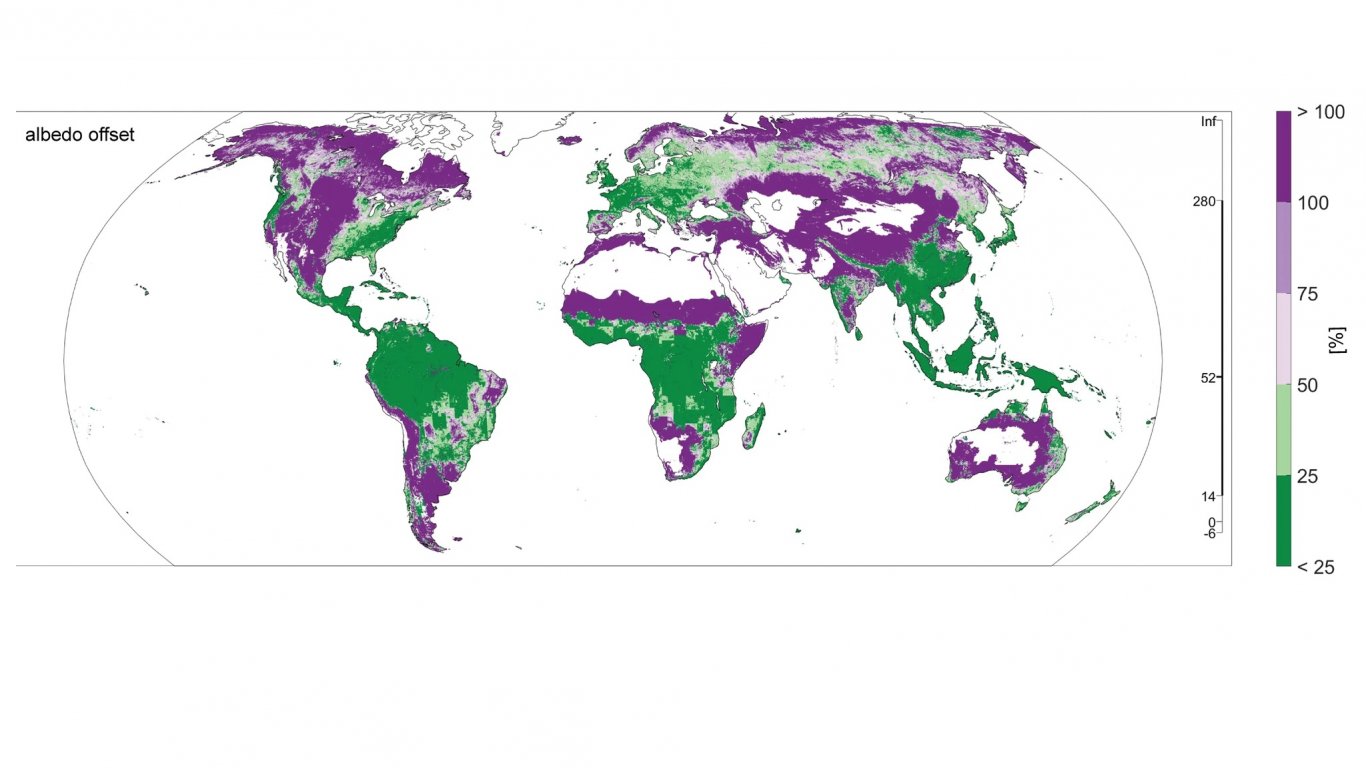 Засаждането на дървета в лилавите зони може да не донесе ползи за климата
