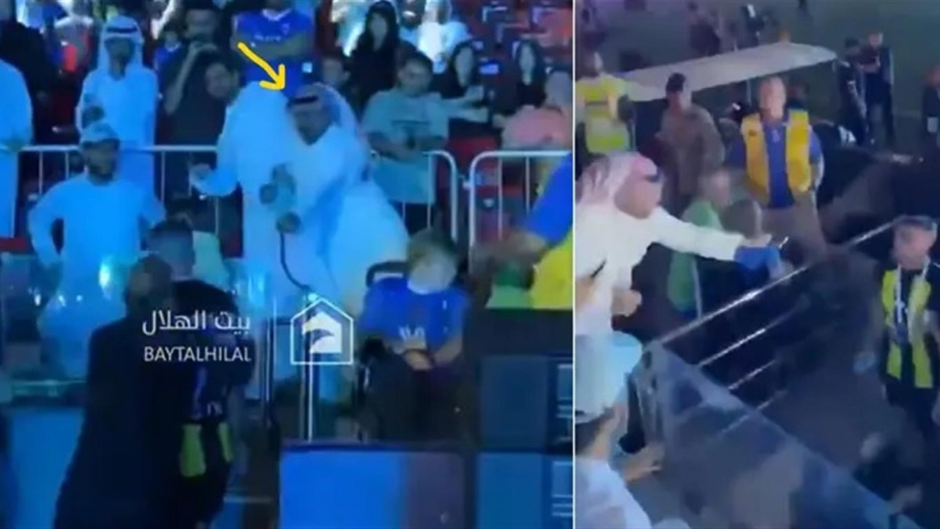Магията на Ориента: Фен наби с камшик футболист в Саудитска Арабия (Видео)