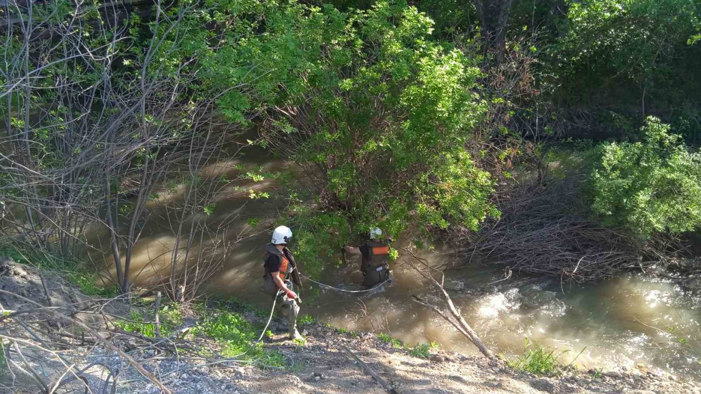 Чистят коритото на река Русенски Лом (снимки)