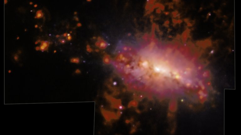 Карта с висока разделителна способност на галактическа експлозия разкрива замърсяването на галактиките
