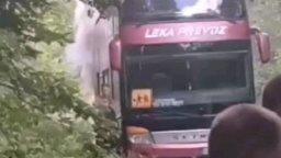 Запали се автобус с ученици в Сърбия, тръгнали на екскурзия (видео)
