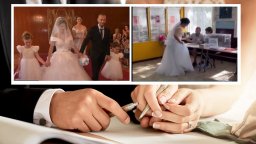 Две двойки младоженци гласуваха преди да си кажат "Да"