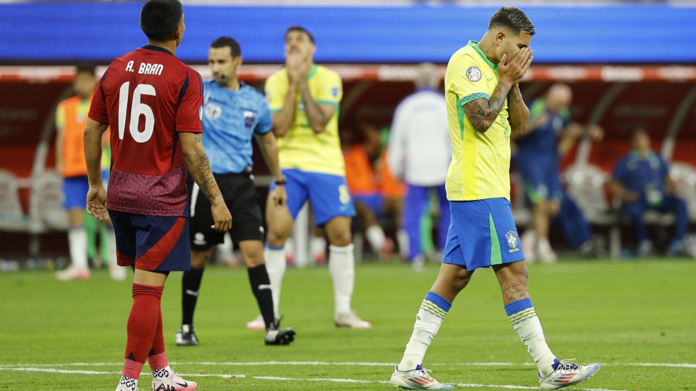 Неубедителен отбор на Бразилия се издъни още на старта на Копа Америка