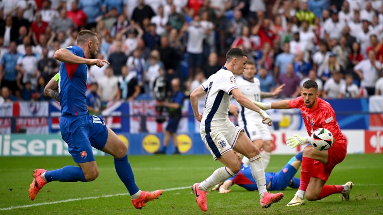 Евро 2024 на живо: Англия - Словакия 0:1, отменен гол на англичаните