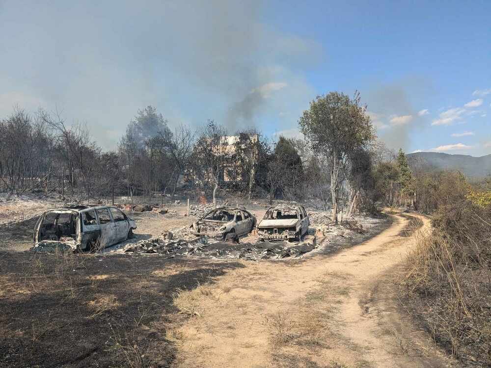 Пожарът във вилна зона на община Брезово