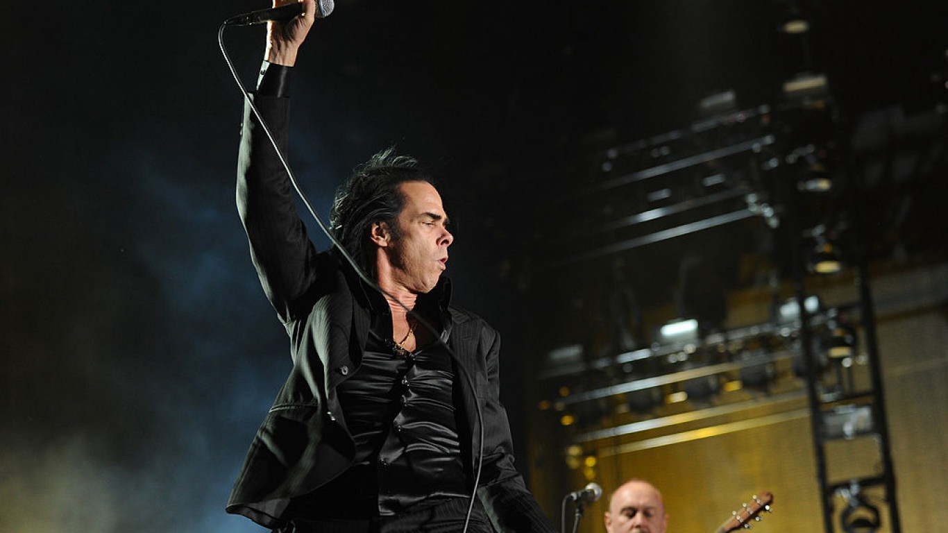 Ник Кейв по време на изпълнение на Коачела.