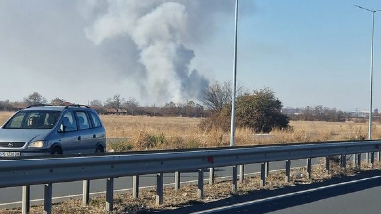 Пожар горя край Митница Пловдив 