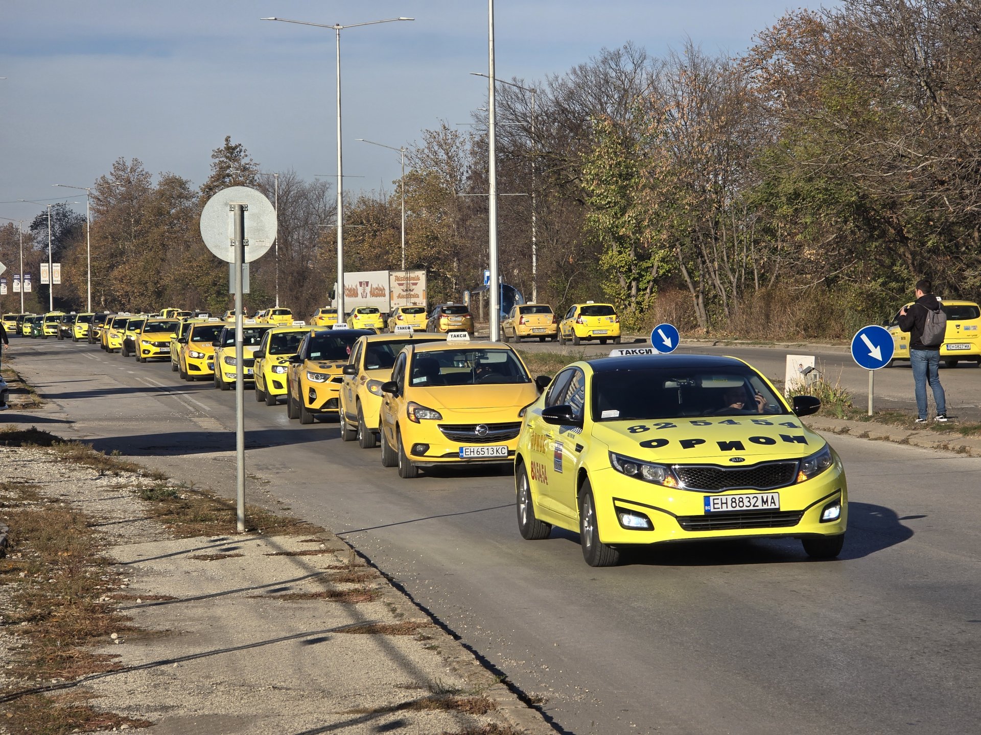 Протестът на такситата в Плевен