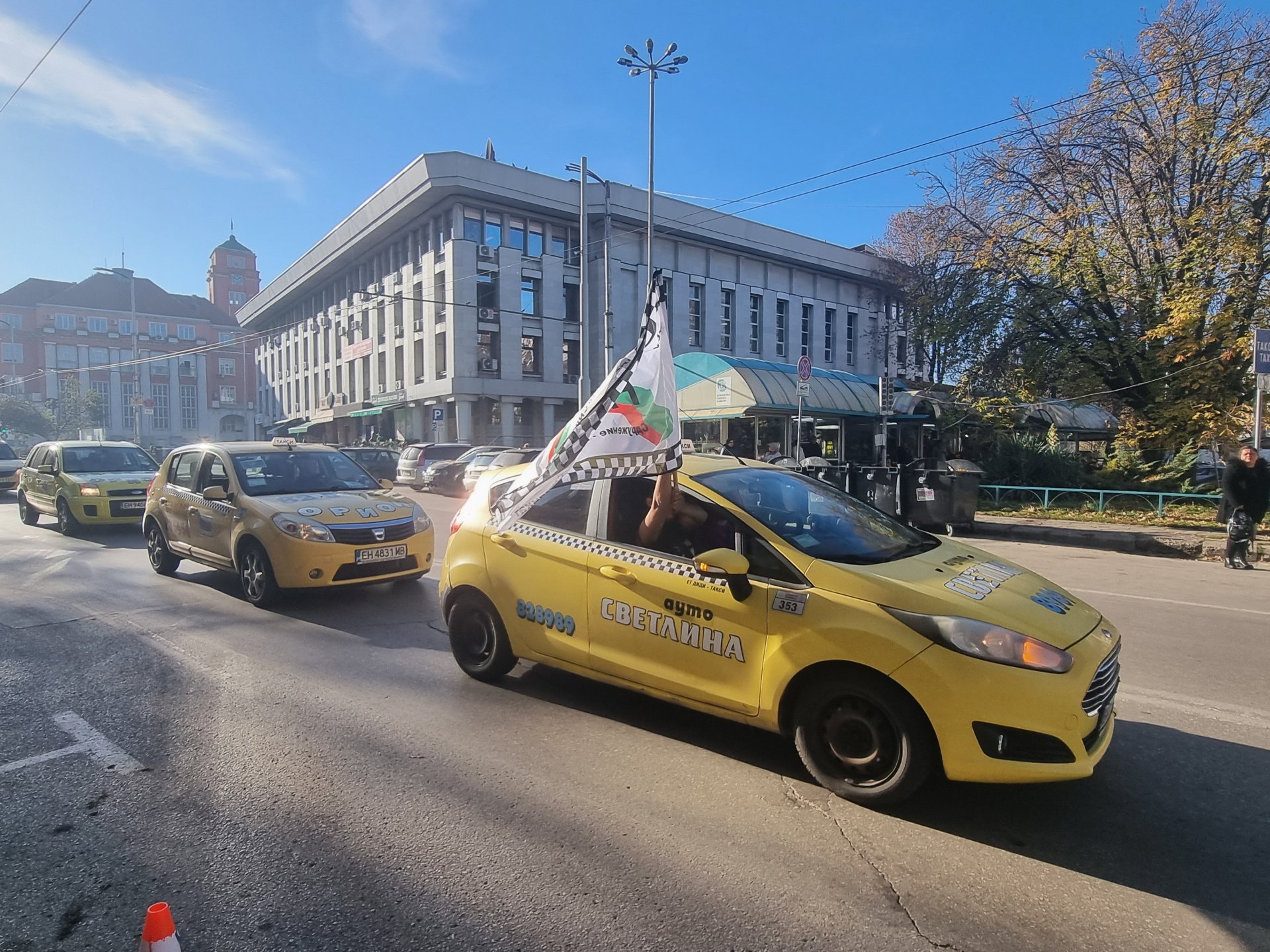 Протестът на такситата в Плевен