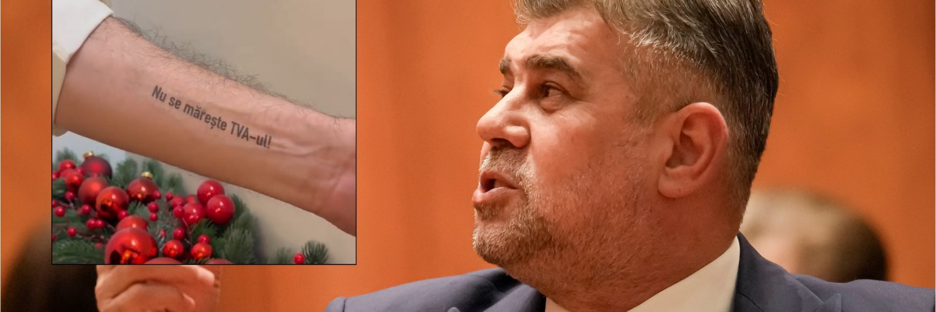 Румънският премиер татуира на ръката си "ДДС няма да се увеличава" (видео)