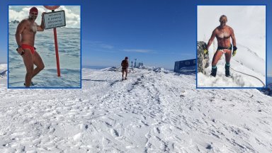 Мъж изкачи гол връх Мусала при -10°C и вятър 80 км/ч (снимки/видео)