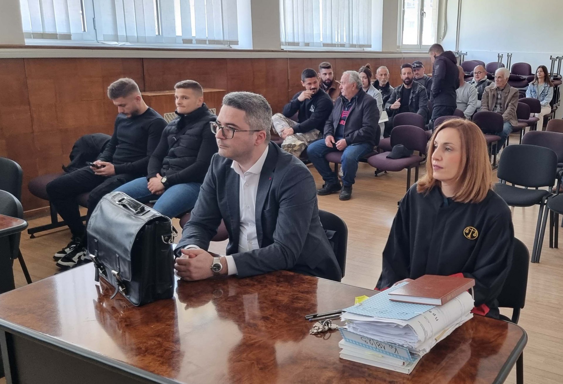 Адвокатът на Християн Пендиков Стефан Камишевски и прокурорът по делото Виктория Коваческа-Мандулоска