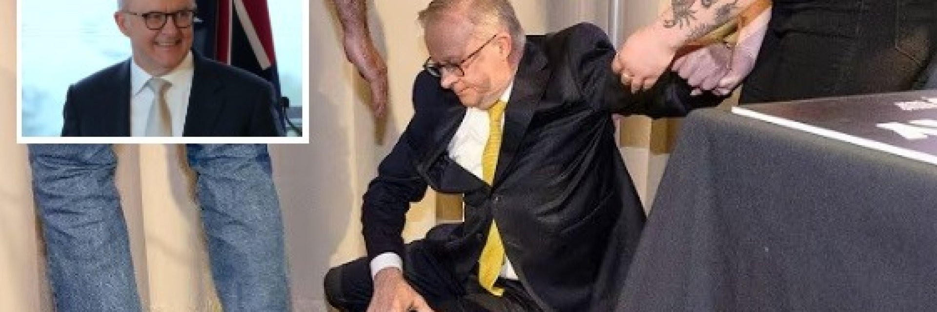 Австралийският премиер падна от сцената по време на предизборна проява (видео)