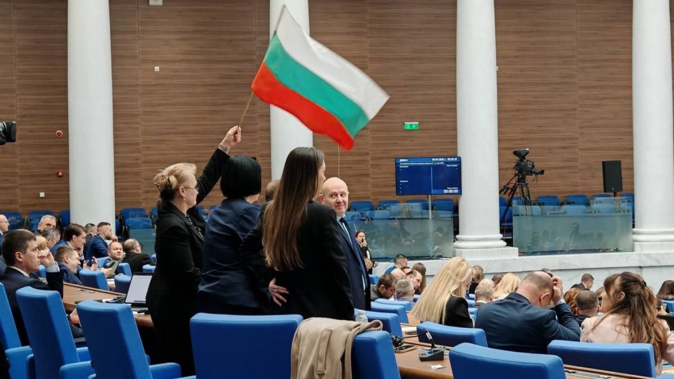 Депутатка от "Величие" развя трибагреника в пленарната зала, Киселова я укори, че не е на стадиона
