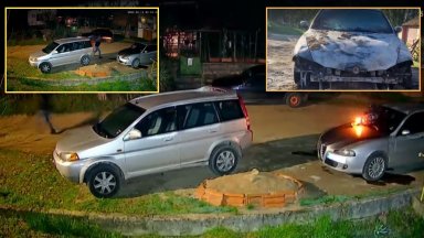 Охранителни камери са заснели как мъж срещу когото има издадена ограничителна заповед