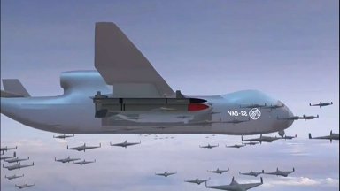 Китай прави гигантски дрон-майка. Той изстрелва 100 камикадзе безпилотници (видео)