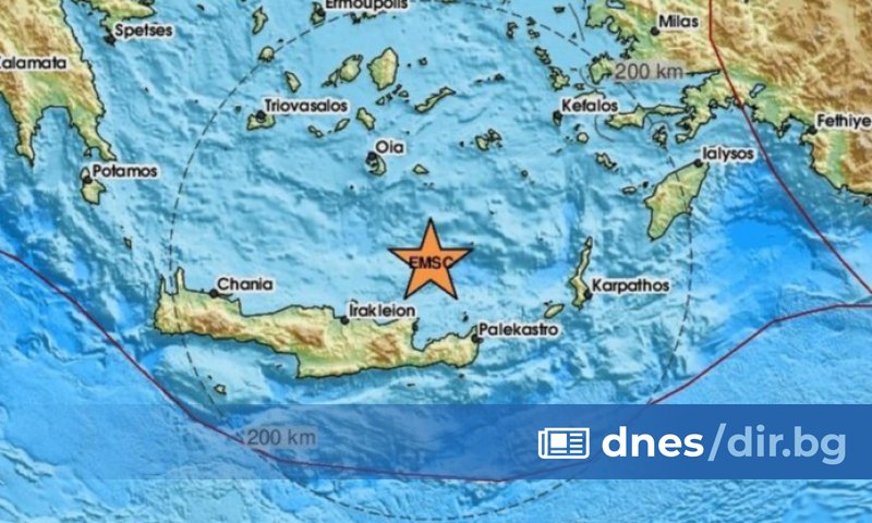 Трус с магнитуд 6,1 беше регистриран край бреговете на гръцкия