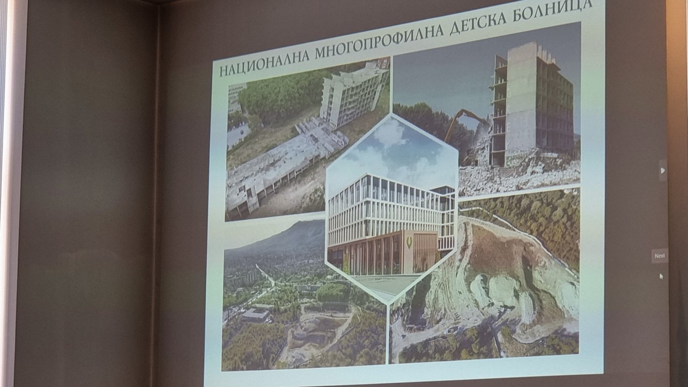 Теренът и проектът за бъдещата Национална детска болница