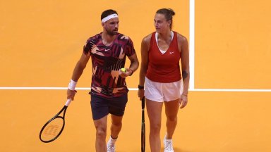Григор Димитров в двойка с тенис кралицата Арина Сабаленка на US Open