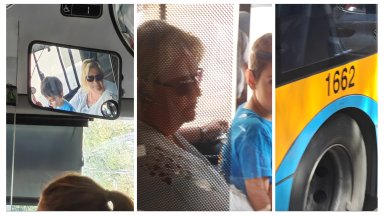 Водачка на тролейбус от столичния Градски транспорт бе заснета как