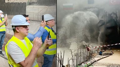 Тунелопробивната машина която работи по разширението на третия метродиаметър на столичното метро