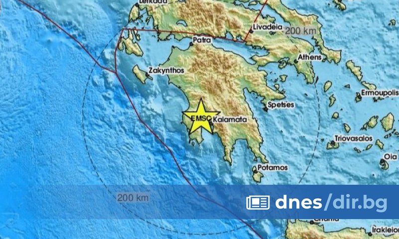 с магнитуд 4,7 по Рихтер бе регистрирано днес в област