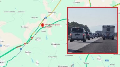 Катастрофа спря движението по "Тракия" към морето, задръстването е километрично (снимки)