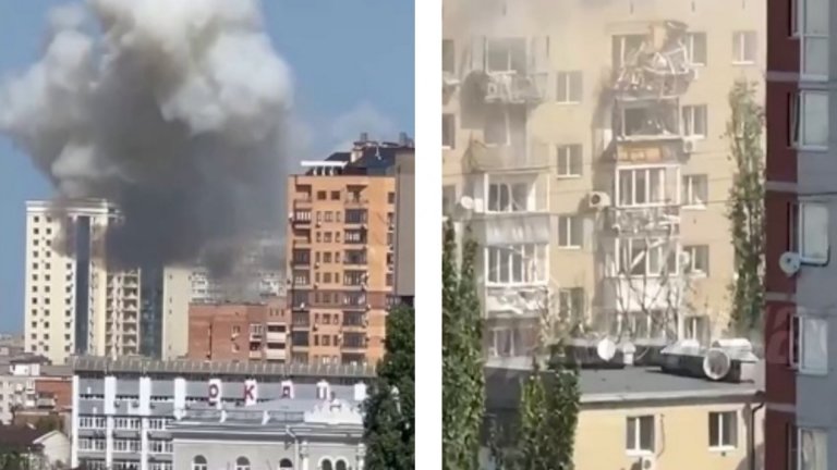 Дрон се заби в жилищен блок в Ростов на Дон, ранени са 13 души (видео)