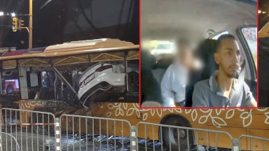 Вижте видеото от изпита по кормуване на шофьора, който влетя с колата си в автобус