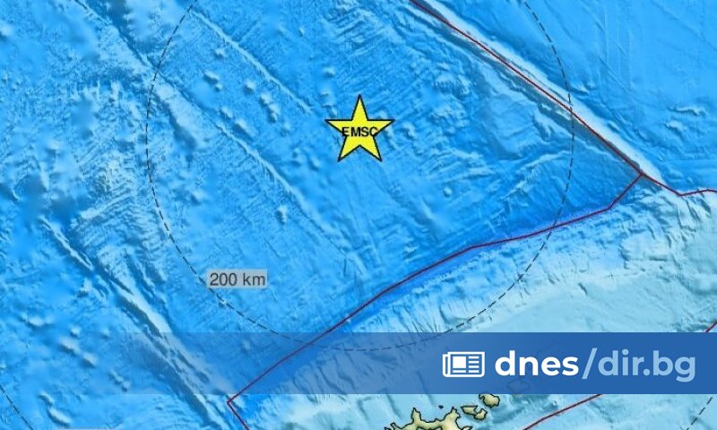 Земетресение с магнитуд 7,5 бе регистрирано в протока Дрейк между
