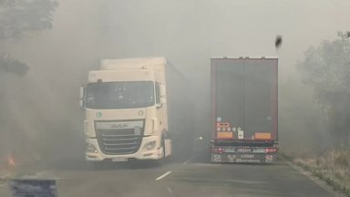 Голям пожар избухна край международния път Е 79 край Враца и