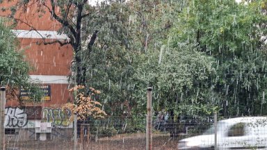 Първи сняг заваля в София (видео)