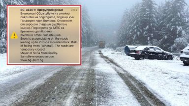 Кметът Терзиев пусна BG-ALERT за опасност от горолом на Витоша