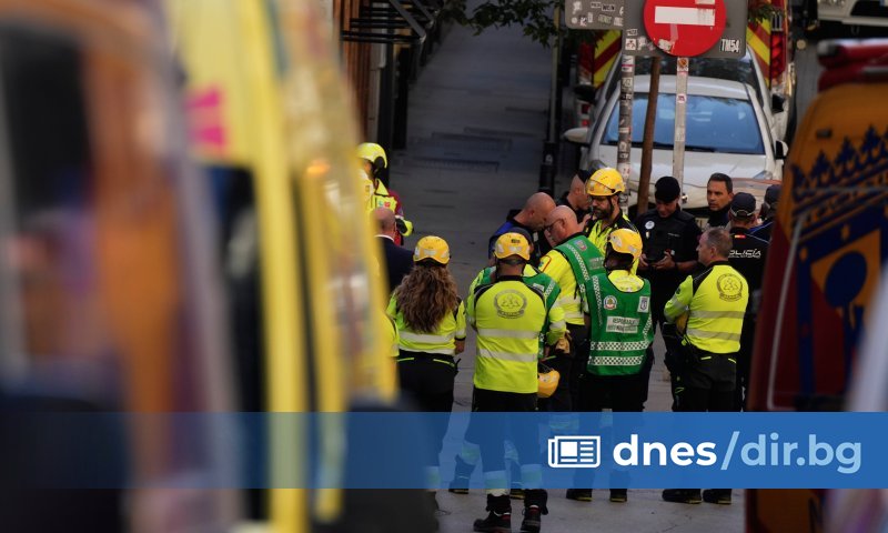 Сграда в процес на реконструкция в центъра на Мадрид се