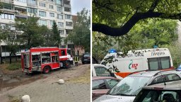 5-дневно бебе и възрастна жена са в болница след пожар в столичен блок
