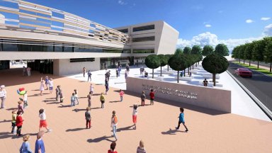 Иновативна и съвременна сграда с два основни учебни корпуса административен